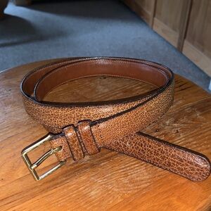 COACH pebble grain BISON tan Leather Belt SIZE 40 brass buckle 8650 AMBER
